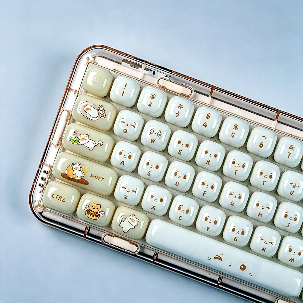 Cute Emoji Jelly Cat MOG Profile Keycap Set — PBT