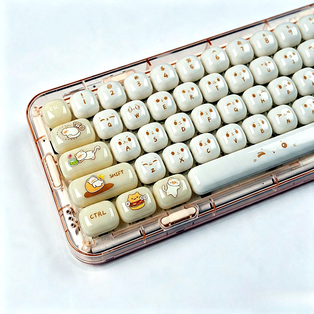 Cute Emoji Jelly Cat MOG Profile Keycap Set — PBT