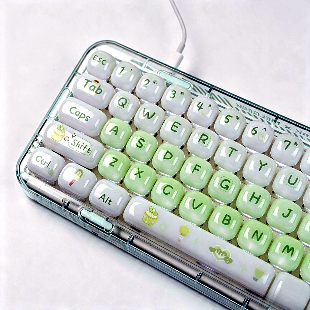 Ice Cream Milky White Jelly MOG Profile Keycap Set — PBT