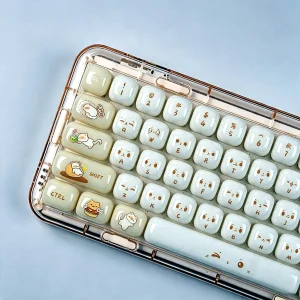 Jelly Cat Bun Shape MOG Profile Keycap Set — PBT