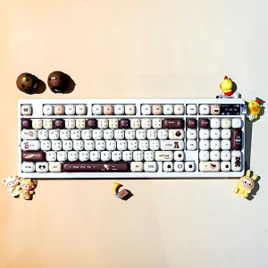 Kawaii Cherry Bear MOG Profile Keycap Set — PBT