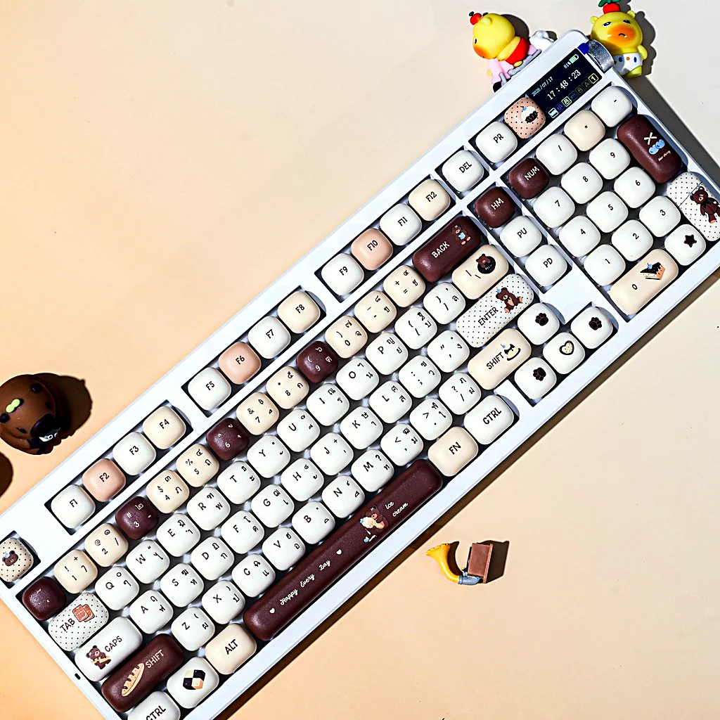 Kawaii Cherry Bear MOG Profile Keycap Set — PBT
