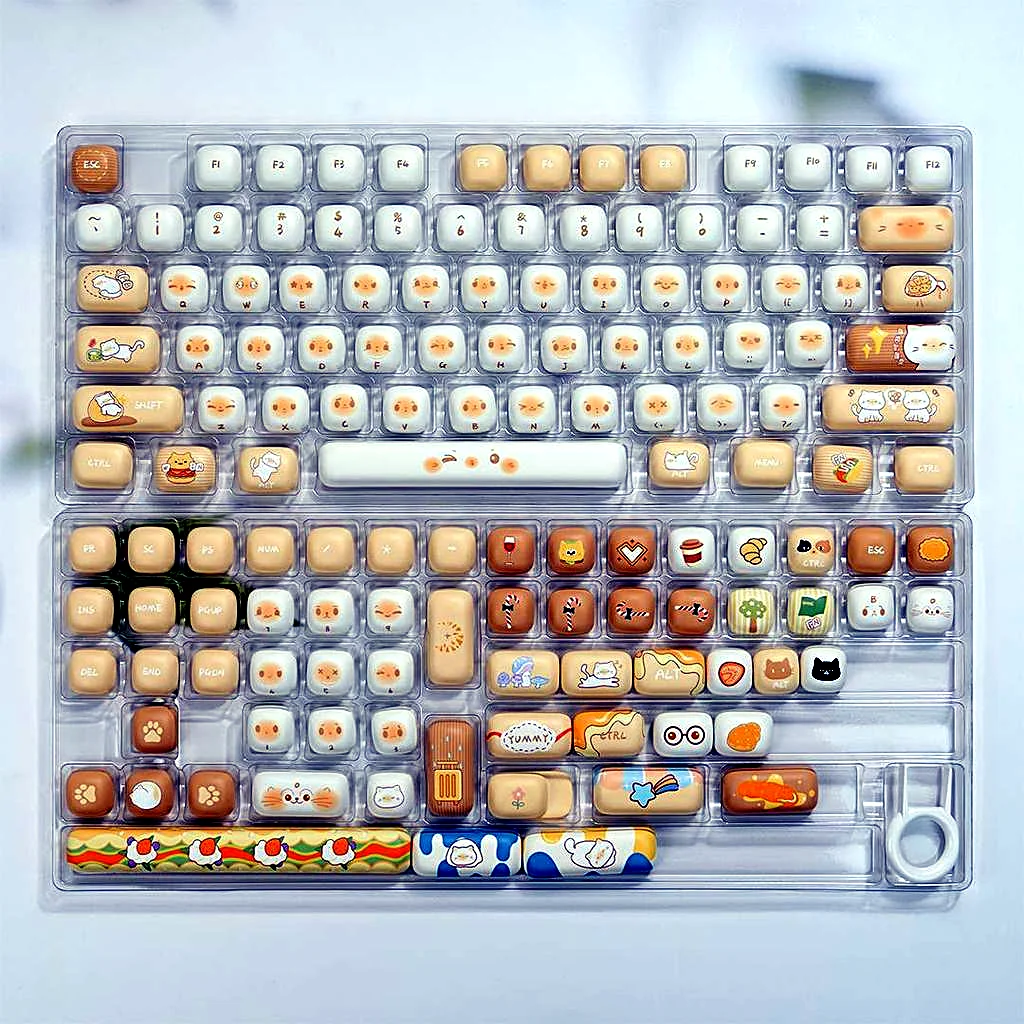 Mantou Bag Cat MOG Profile Keycap Set — PBT