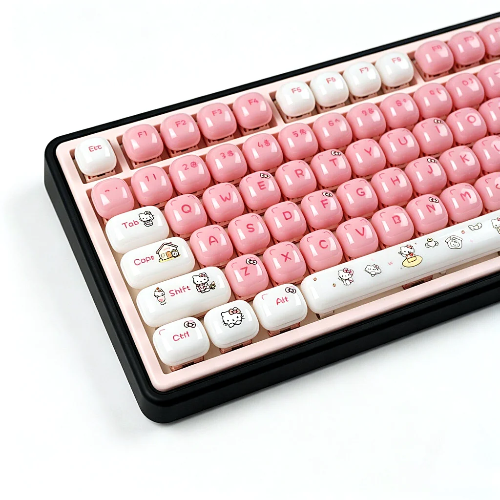 Pink Hello Kitty MOG Profile Keycap Set — PBT
