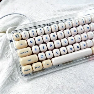 Soy Milk Bun Shape MOG Profile Keycap Set — PBT