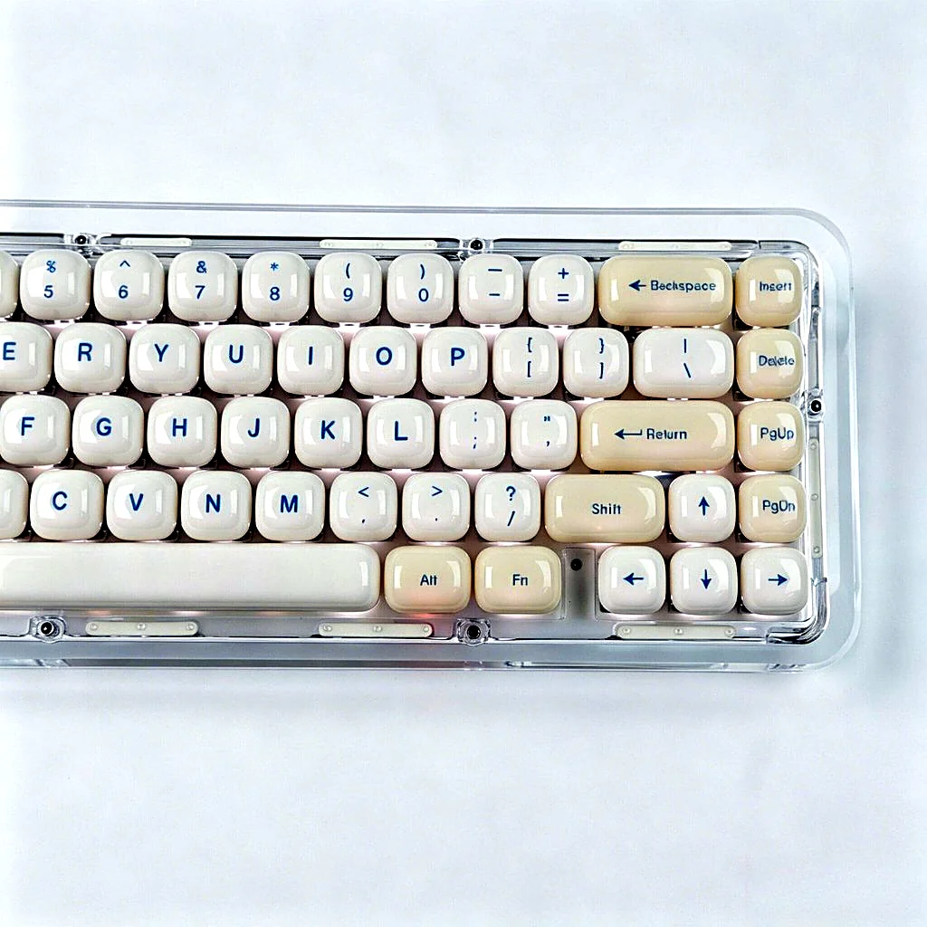 Soy Milk Bun Shape MOG Profile Keycap Set — PBT