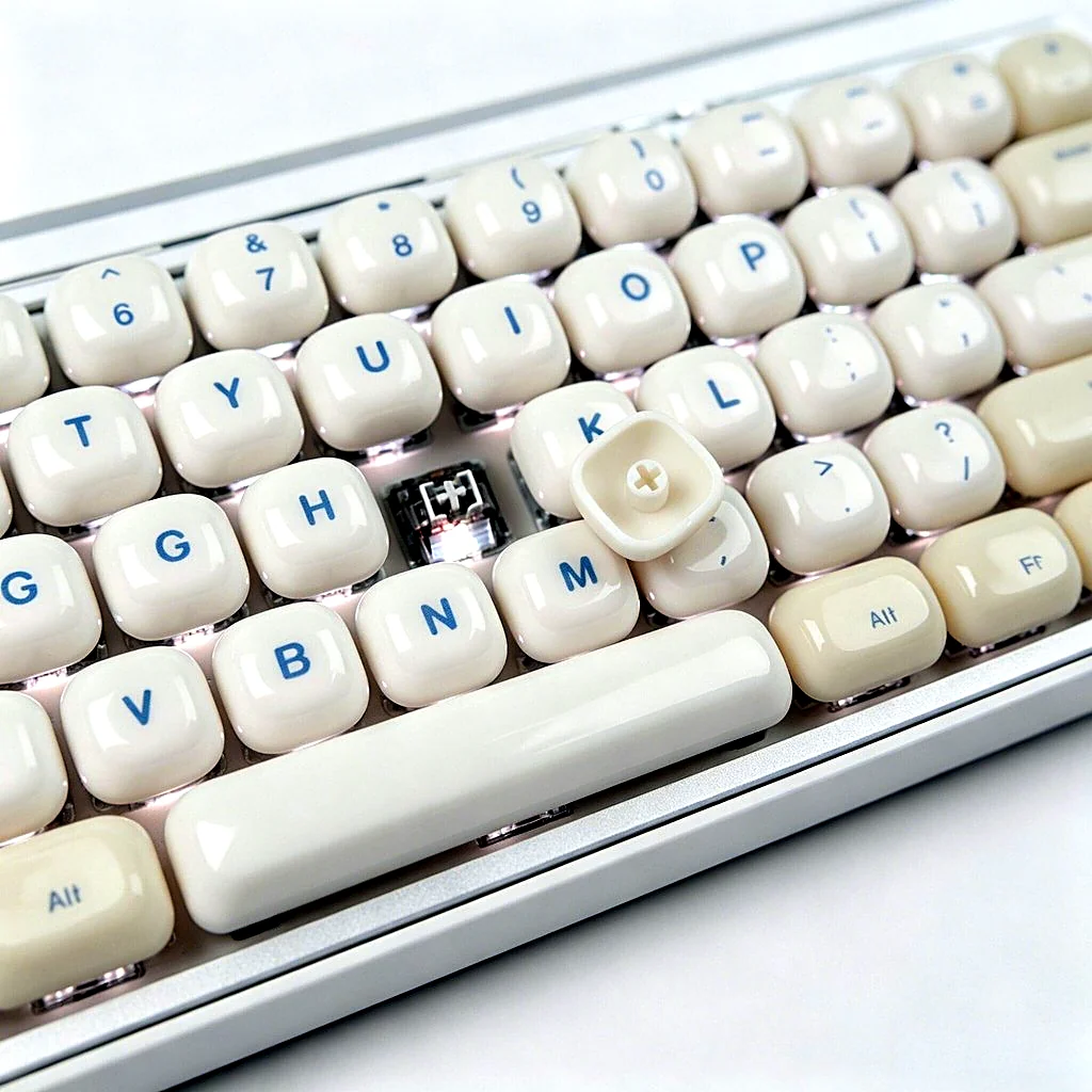 Soy Milk Bun Shape MOG Profile Keycap Set — PBT