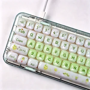 White Green Jelly MOG Profile Keycap Set — PBT
