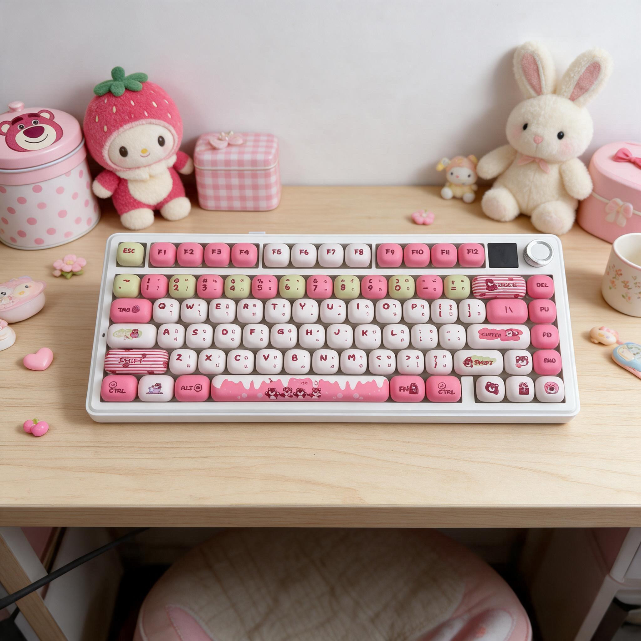 Strawberry Bear MOG Profile Keycap Set — PBT - Image 4