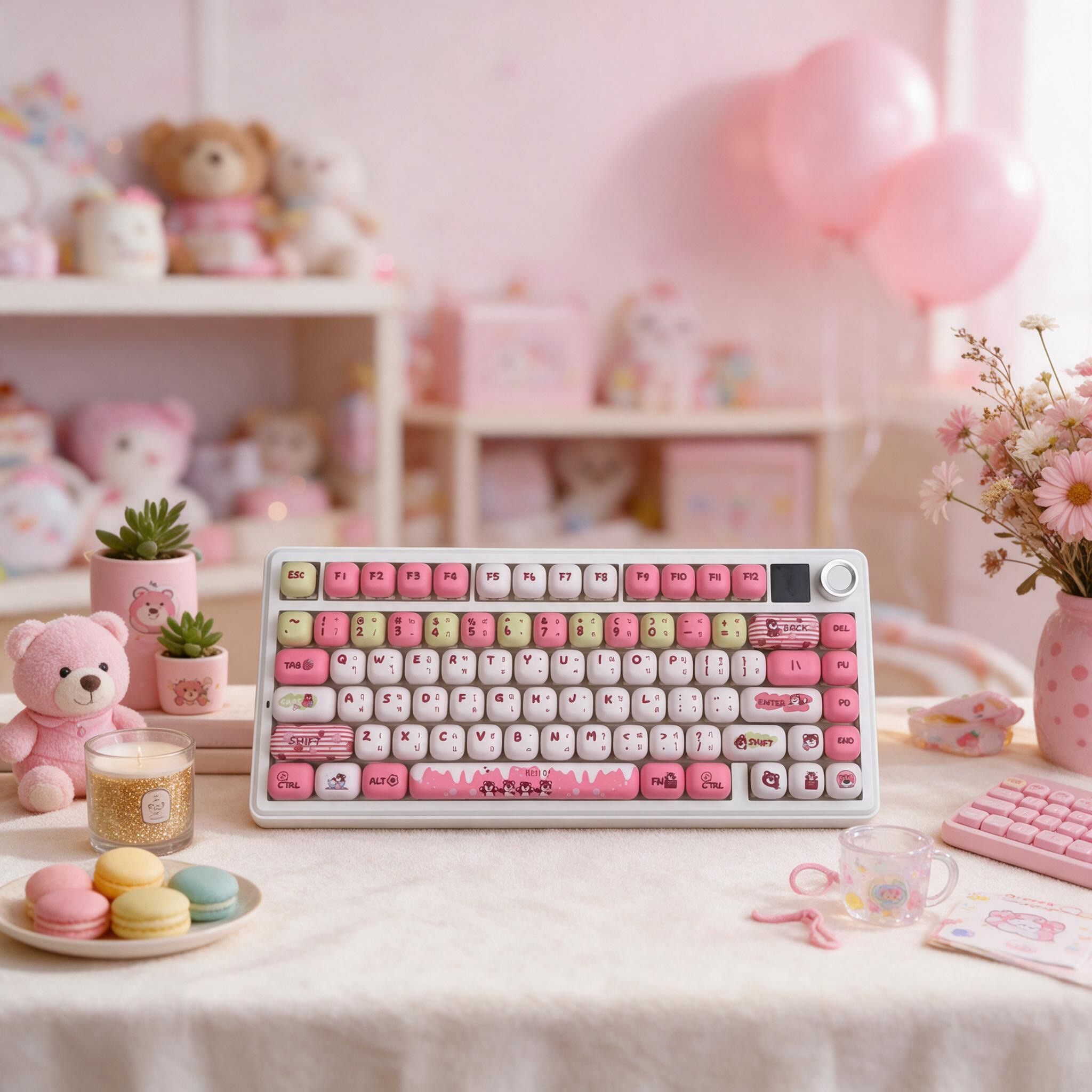 Strawberry Bear MOG Profile Keycap Set — PBT - Image 3