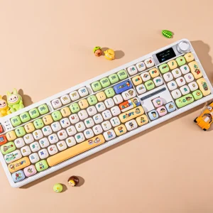 F108 Pro Tri-Mode Wireless Mechanical Keyboard — 108 Keys, Gasket Mount, Hot-Swap, Smart Display (Wholesale)