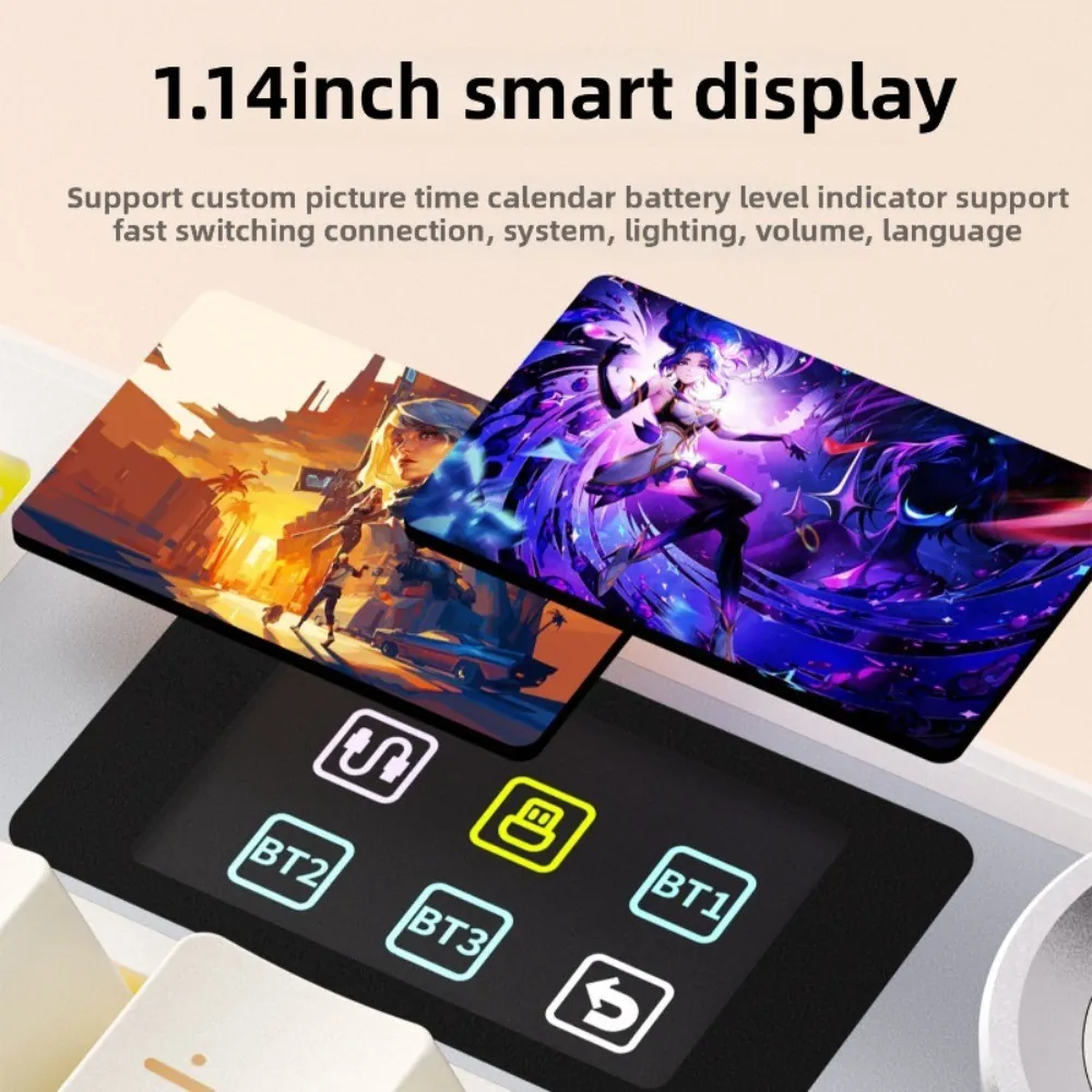 F108 Pro Tri-Mode Wireless Mechanical Keyboard — 108 Keys, Gasket Mount, Hot-Swap, Smart Display (Wholesale) - Image 8