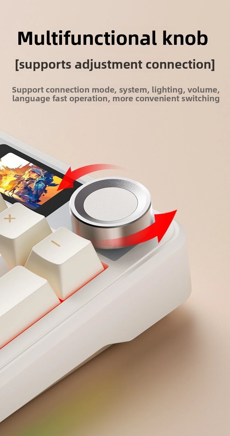 AULA F108 Pro Customized multifunctional rotary knob close-up